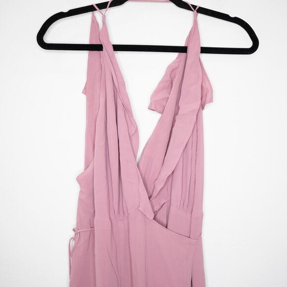 Reformation Arianna Dress Dawn Mauve Ruffle Wrap Maxi Gown Wedding SZ S - Picture 6 of 10